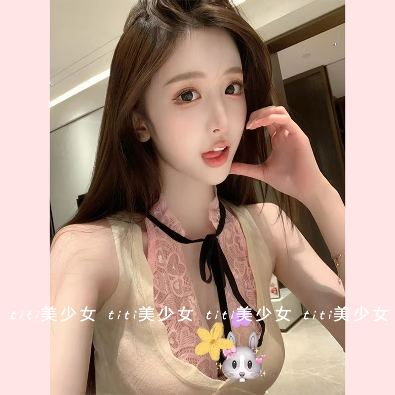 吊带背心性感粉色打底内衣