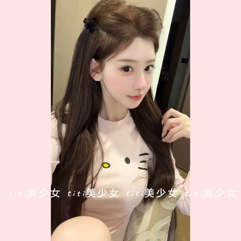 修身长袖t恤打底显瘦上衣