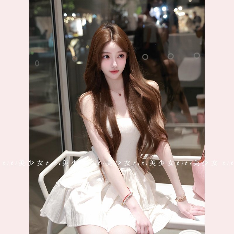 【TiTi美少女】名媛风高级感挂脖针织裙女小白花修身显瘦连衣短裙,女装/女士精品,大码内搭,淘宝优惠券,粉丝福利购,淘宝优惠卷