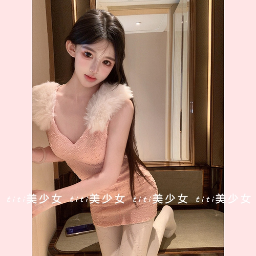 生日party提花小服包臀裙