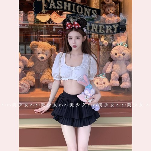 法式泡泡袖短款纯欲衬衫