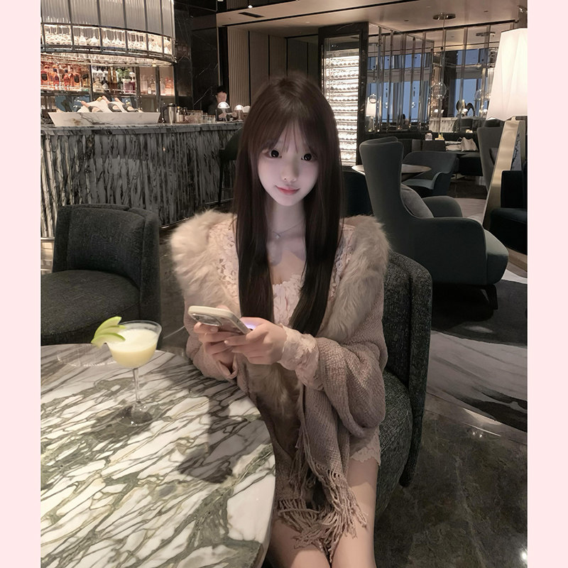 【TiTi美少女】蝙蝠衫毛毛仿狐狸开衫毛线衣披肩新款贵妇流苏斗篷,女装/女士精品,大码羽绒服,淘宝优惠券,粉丝福利购,淘宝优惠卷