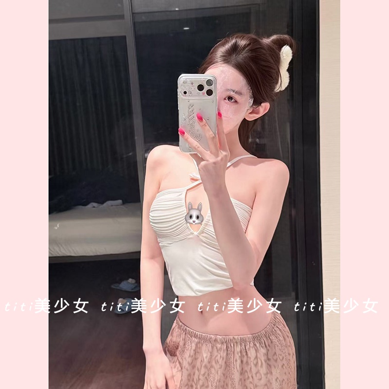 修身内搭白色短款打底上衣