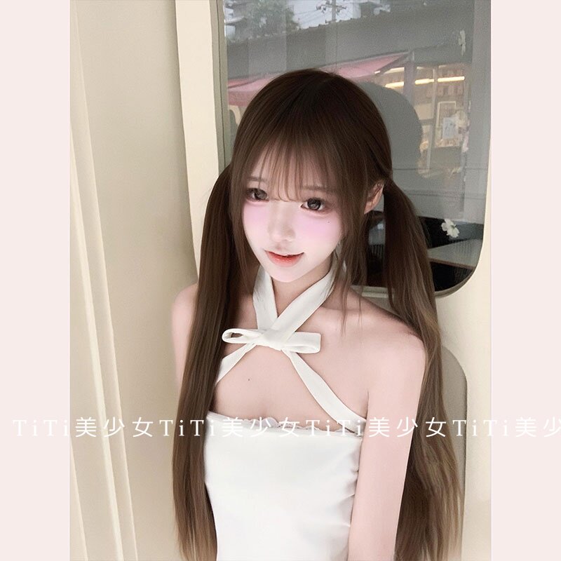 【TiTi美少女】少女感双层蝴蝶结交叉背心修身显瘦辣妹风上衣女装
