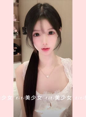 【TiTi美少女】白色针织背心春季蕾丝拼接短款上衣