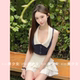 小香风翻领针织吊带背心女纯欲辣妹抹胸无袖 TiTi美少女 小上衣