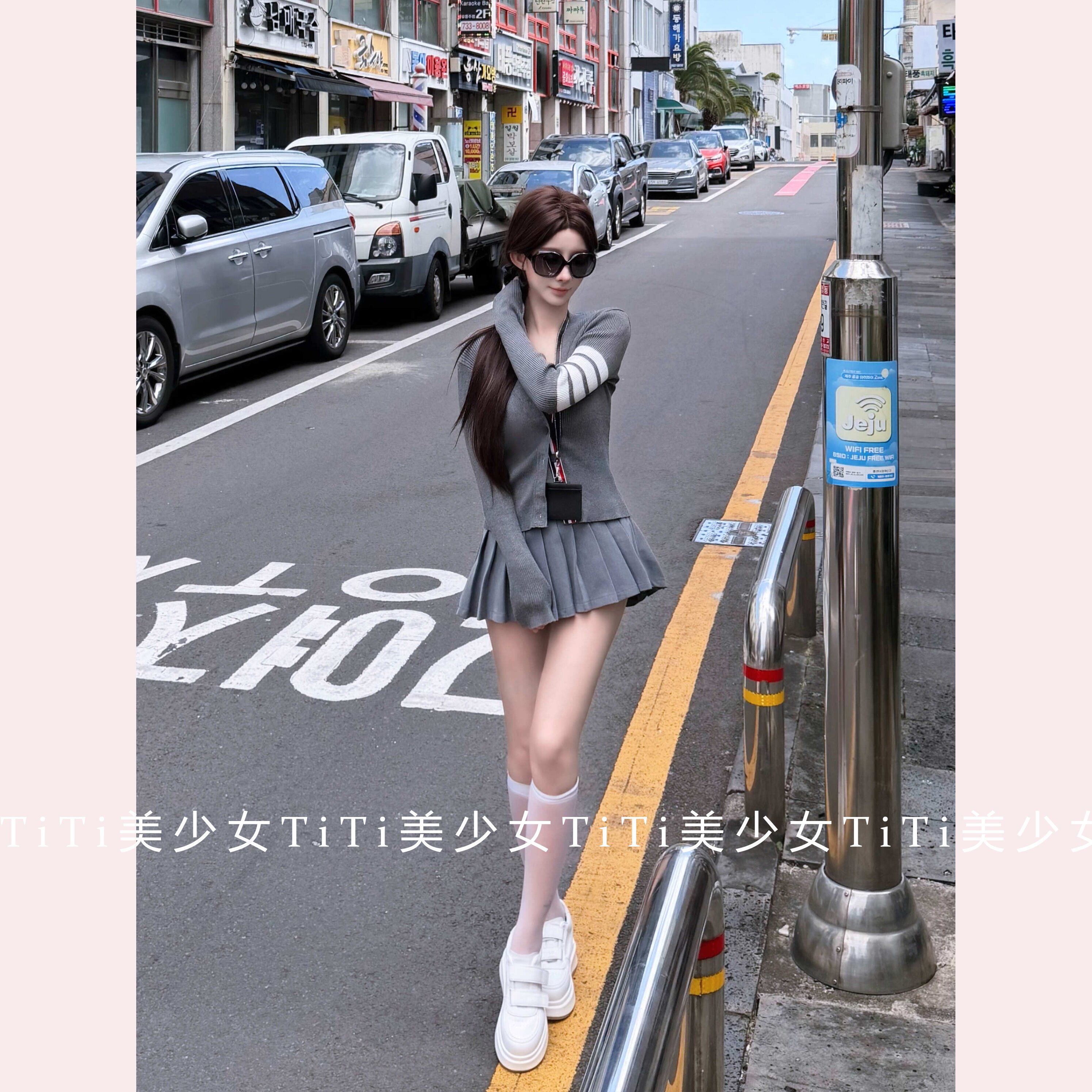 【TiTi美少女】修身显瘦撞色短款针织衫纯欲辣妹外穿百搭长袖开衫