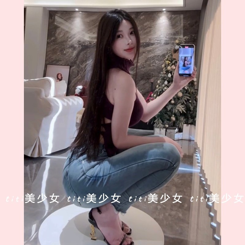 【TiTi美少女】高领针织衫露背蝴蝶结绑带针织无袖套头紫色毛衣,女装/女士精品,大码内搭,淘宝优惠券,粉丝福利购,淘宝优惠卷