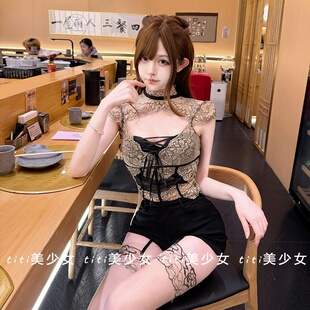 纯欲风情人节高级性感绑带连体衣v领内搭qqny女 TiTi美少女