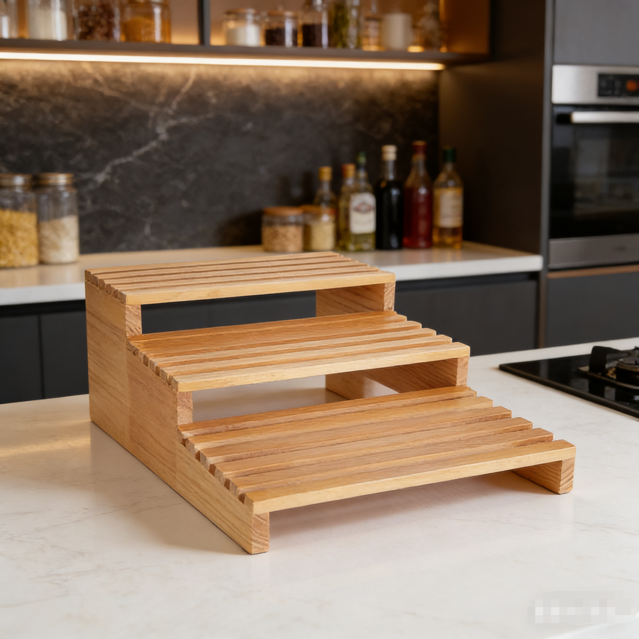 实木面包托盘木质烘焙木架糕点中岛柜木架冷藏柜木格桑阶梯调味台