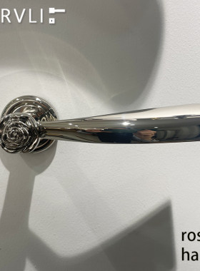 olrvli复古法式玫瑰花镍银色门锁