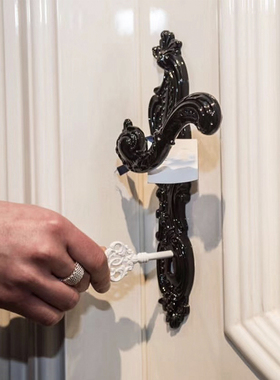 意大利彩色欧式门锁静音黄铜室内蓝色绿色复古金色门锁具法式门锁