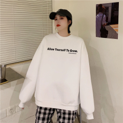 Real shot real price ~ chic fashion top women show thin and versatile letters simple Plush sweater