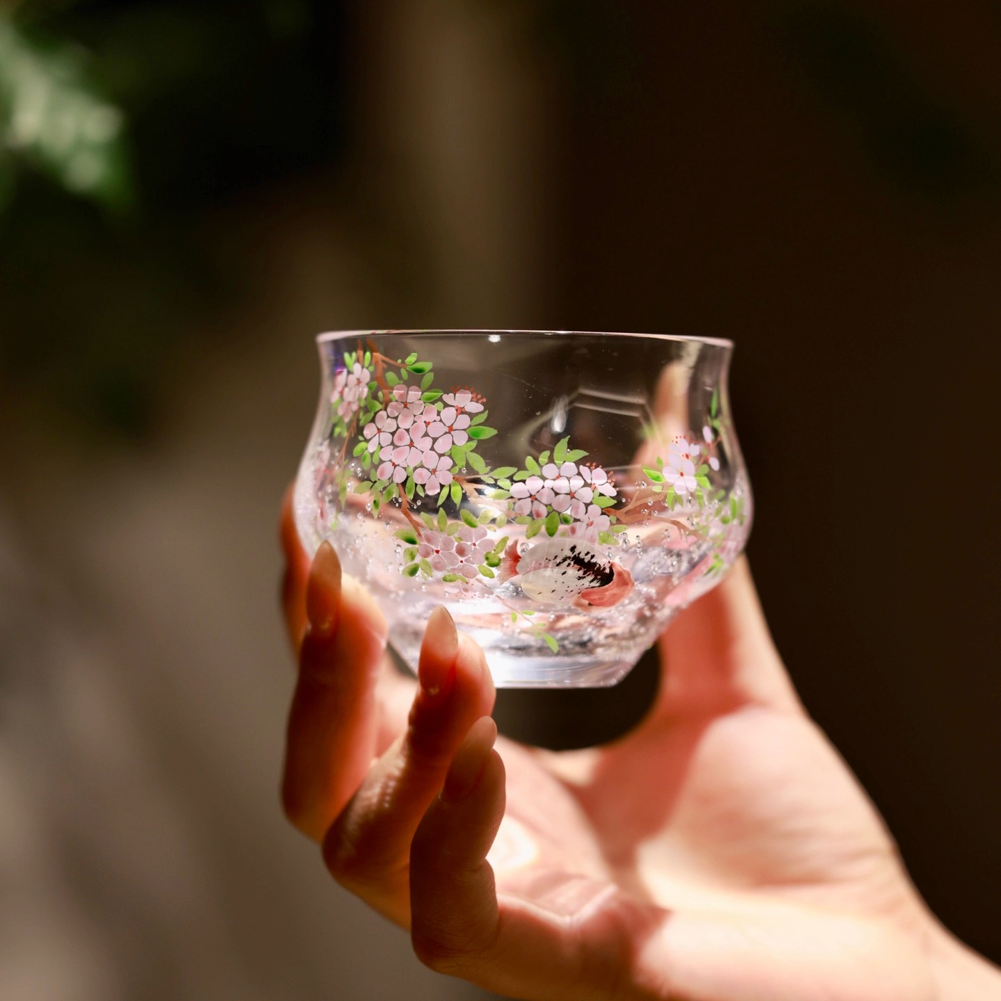 桃花小兰寿 气泡杯 口径：7.5cm 高度：6.5cm 容量：150ml