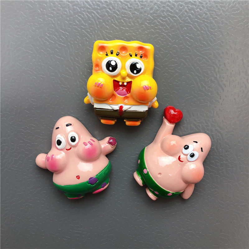 海绵宝宝网红磁力卡通派大星冰箱贴磁贴个性创意侧面装饰磁吸磁铁
