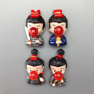 新款秦始皇陵兵马俑冰箱贴磁贴古代士兵西安旅游纪念品树脂吹泡泡