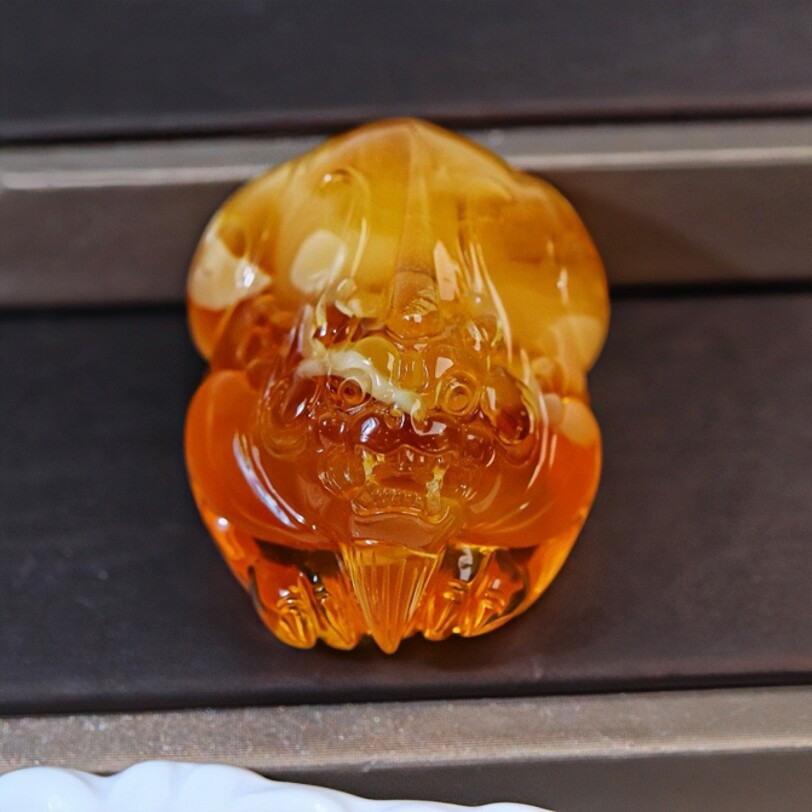 正品天然乌料原矿妖花鸡油红蜜蜡 貔貅 吊坠文玩收藏孤品珠宝饰品