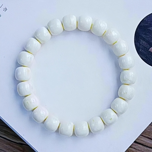 正品 天然俄料蜜蜡高品质瓷白10mm老型手串文玩收藏工艺珠宝饰品