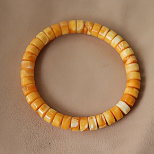 正品 天然俄料精品老花蜡蜜蜡8.5mm精工隔片手串文玩收藏珠宝饰品