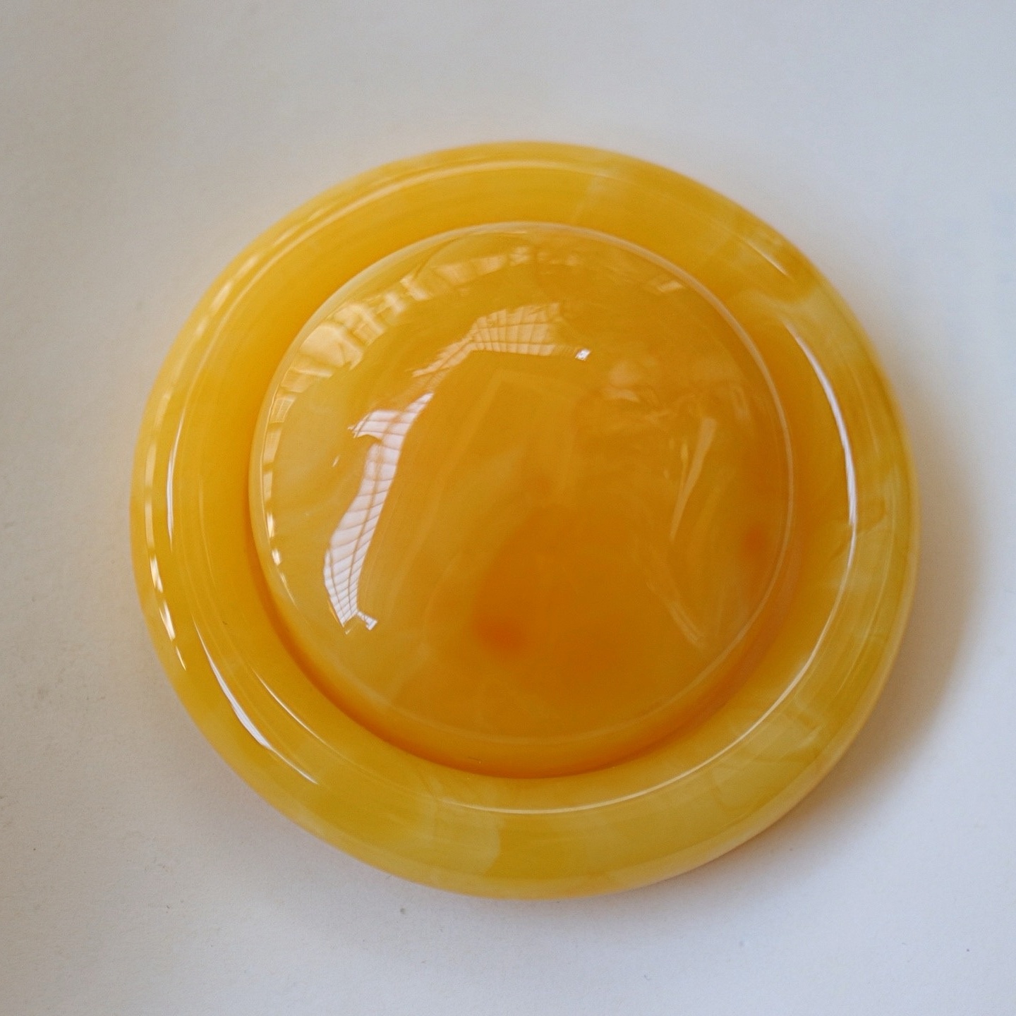 正品天然俄料高品质鸡油黄蜜蜡圈口57mm圆条手镯文玩收藏珠宝饰品