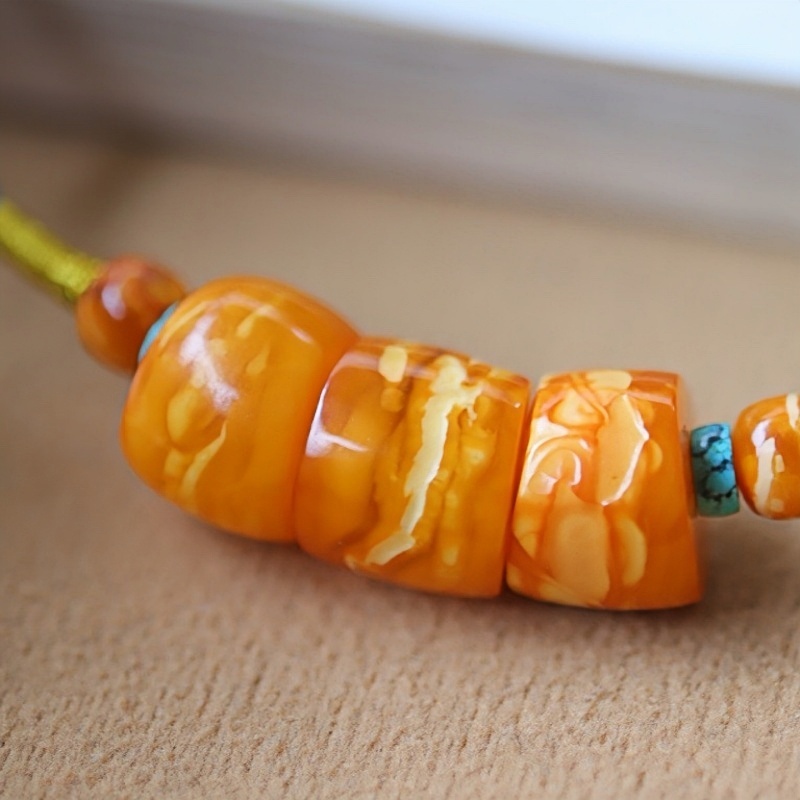 正品天然俄料精品老蜡蜜蜡直切锁骨链女款项链文玩百搭珠宝饰品