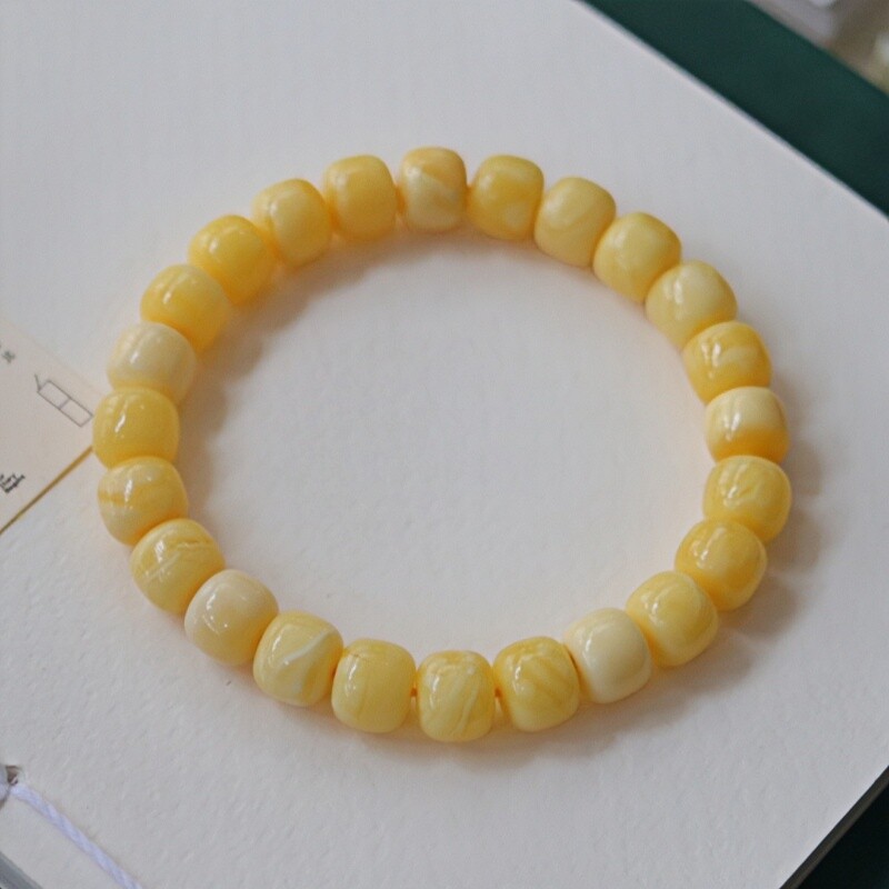 正品天然俄料精美原矿满蜡蜜蜡10mm老型手串女款时尚文玩珠宝饰品