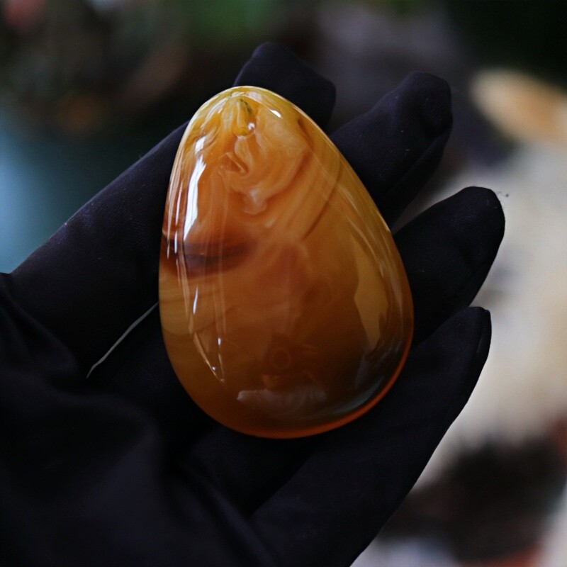 正品天然俄料蜜糖红溶洞蜡妖花蜜蜡水滴吊坠女款时尚百搭珠宝饰品