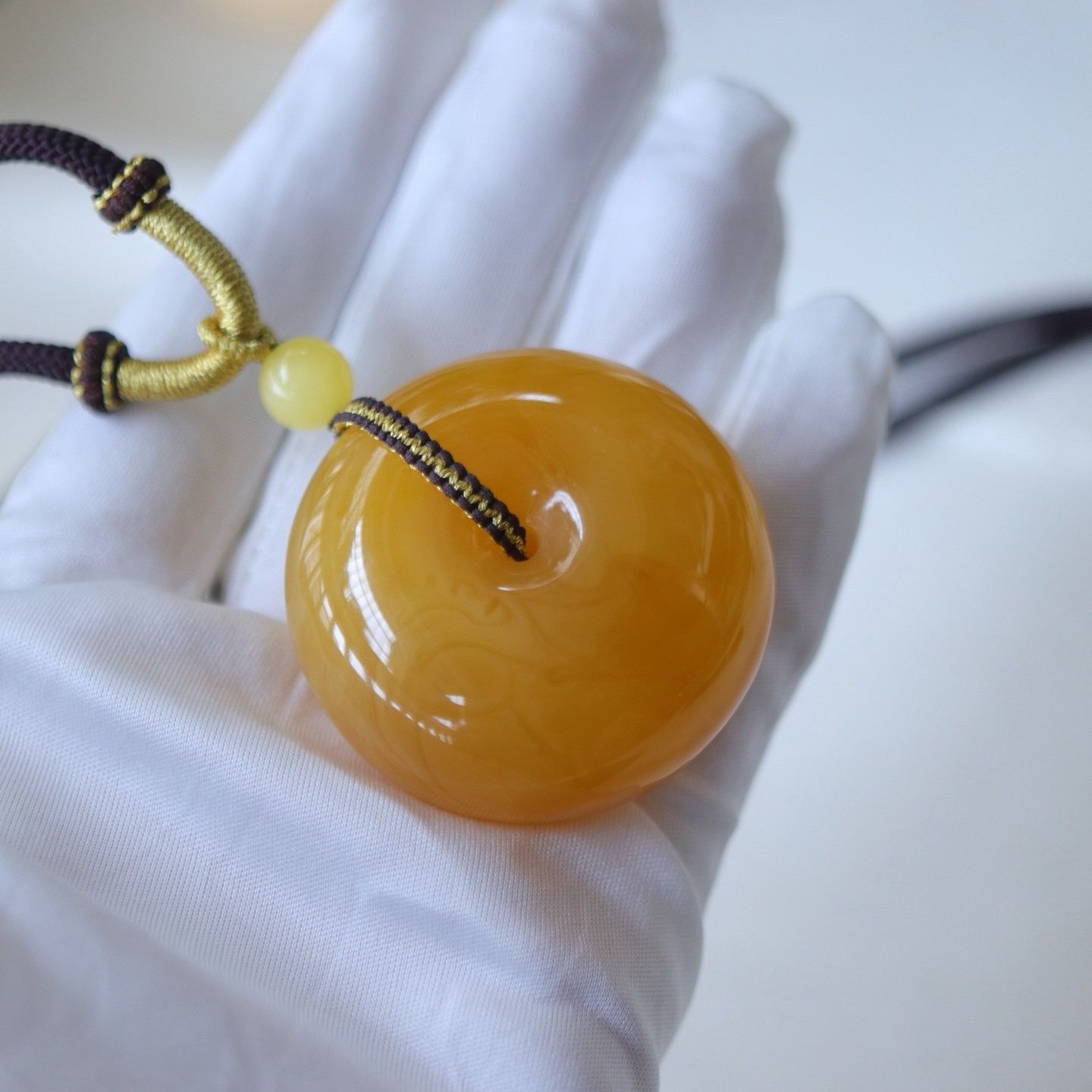 正品天然俄料高品质黄花蜡蜜蜡平安扣吊坠男女款文玩孤品珠宝饰品