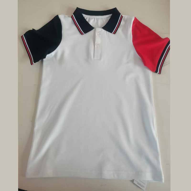 河北衡水五中校服 夏季学生红白藏蓝领短袖藏蓝 大红袖子男女生同