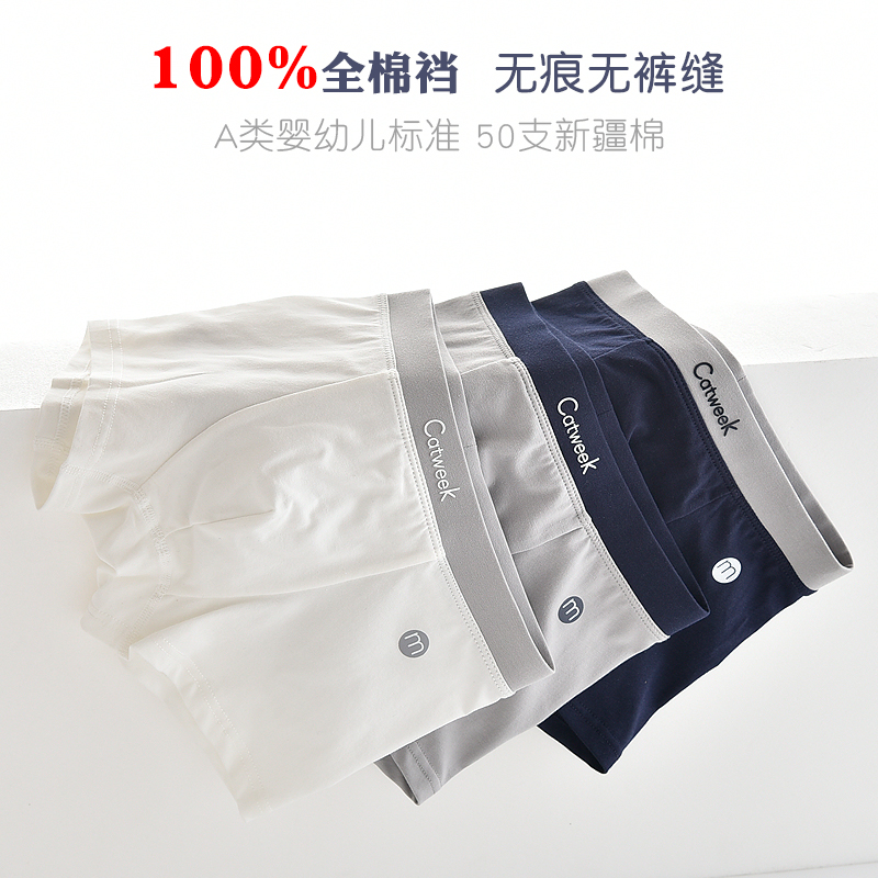 CATWEEK选A类棉男童无痕平角内裤