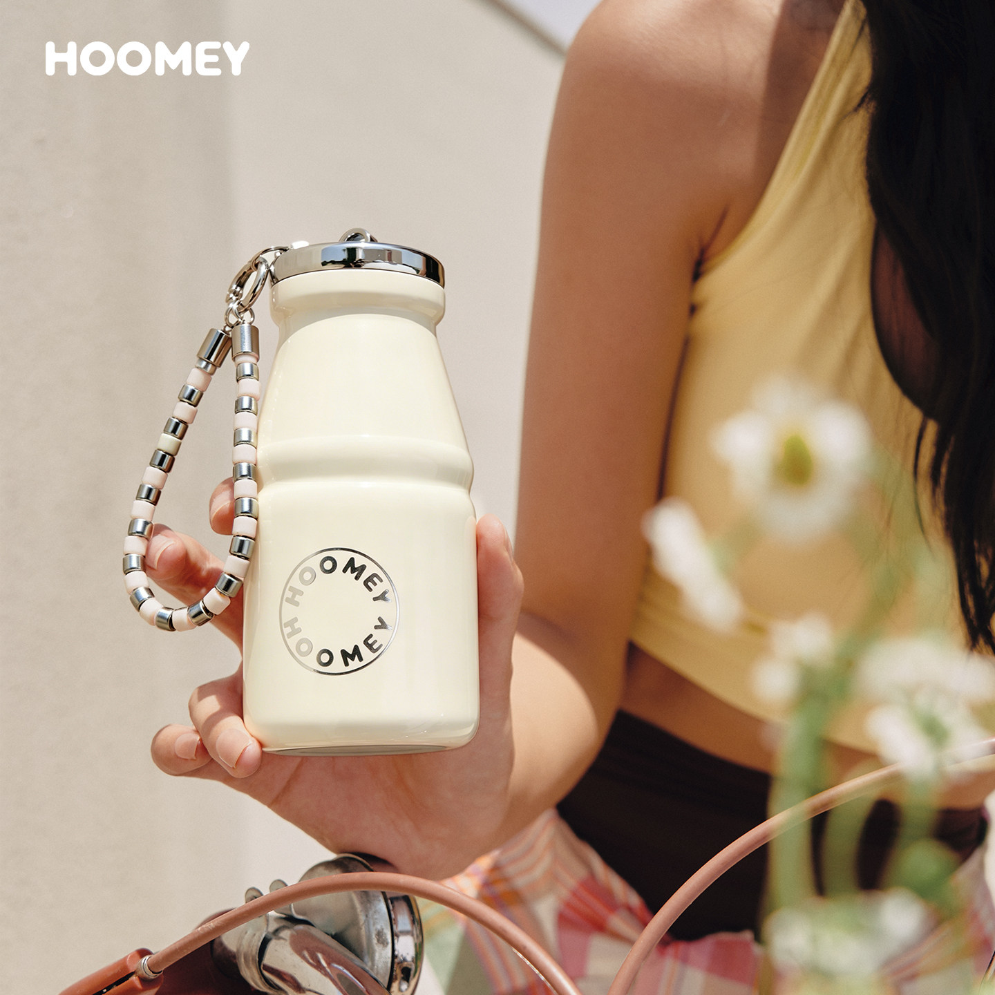 hoomey牛奶保温水杯女生高颜值小巧便携带户外出口袋随行杯子礼物