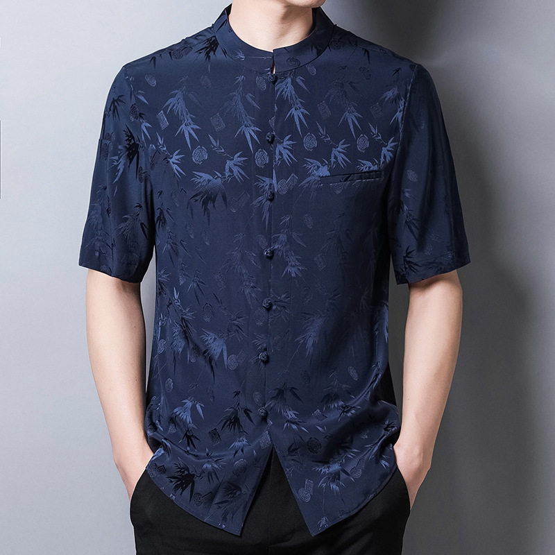 【真丝】92%桑蚕丝短袖中国风中