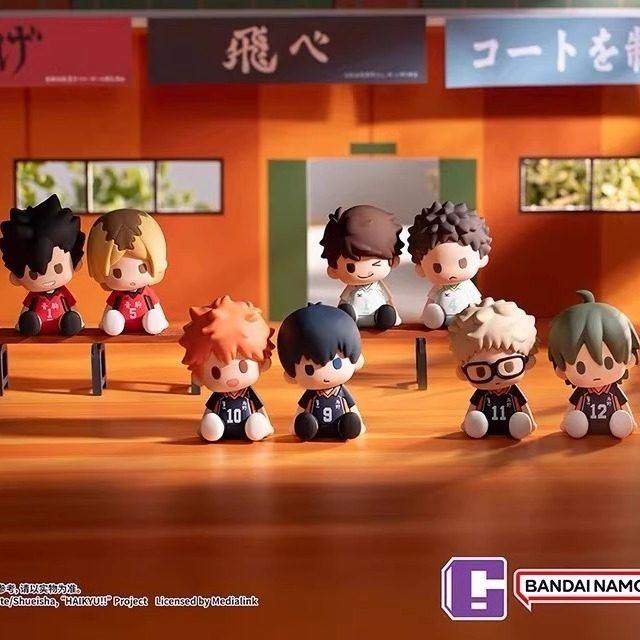 正品万代POTEPOTTE-R排球少年坐姿mini系列公仔盲盒潮玩摆件礼物