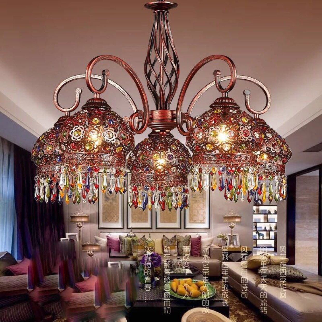 波西米亚美式复古设计师水晶吊灯