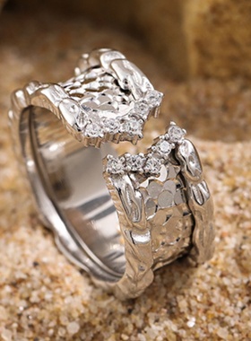 2025新款高级感开口碎冰冰戒指女