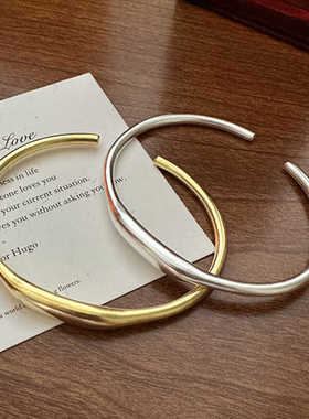 S925纯银韩版哑光松本惠奈同款手环韩系博主ins小众时尚手镯网红