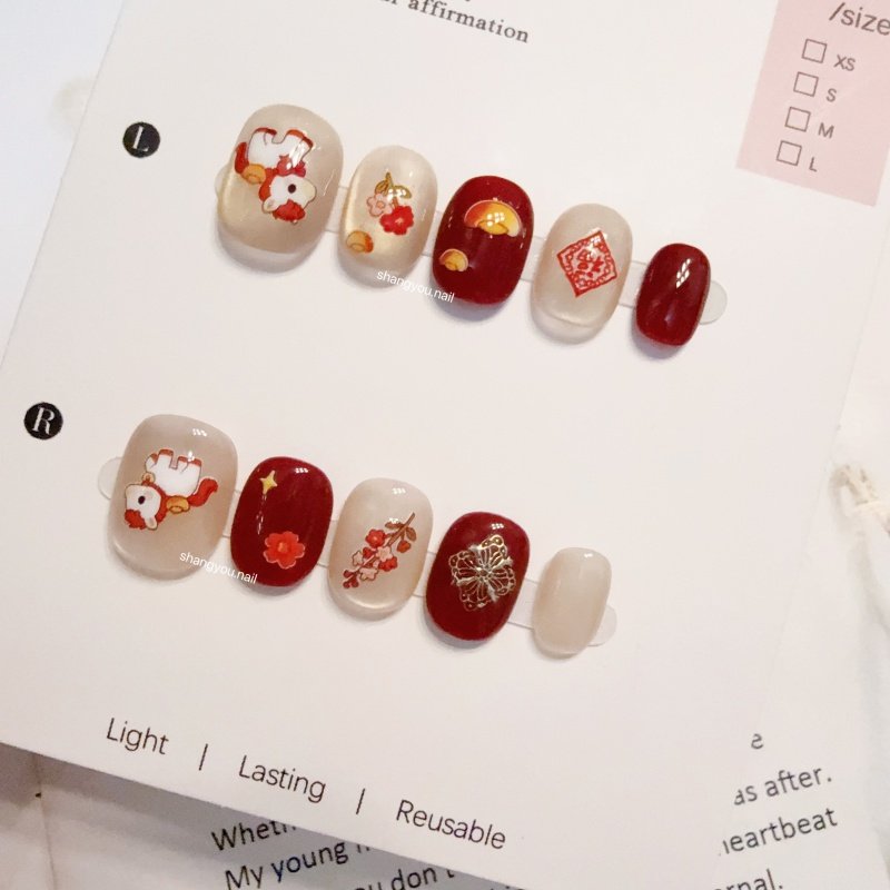 2026马年爆款纯手工穿戴甲新年红色成品甲片显白美甲春节假指甲贴,彩妆/香水/美妆工具,穿戴甲/甲片,淘宝优惠券,粉丝福利购,淘宝优惠卷