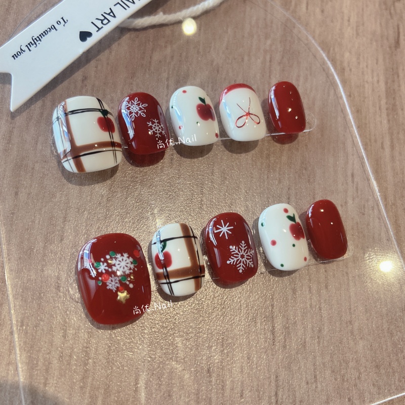 手工涂鸦小众显白成品卡通美甲