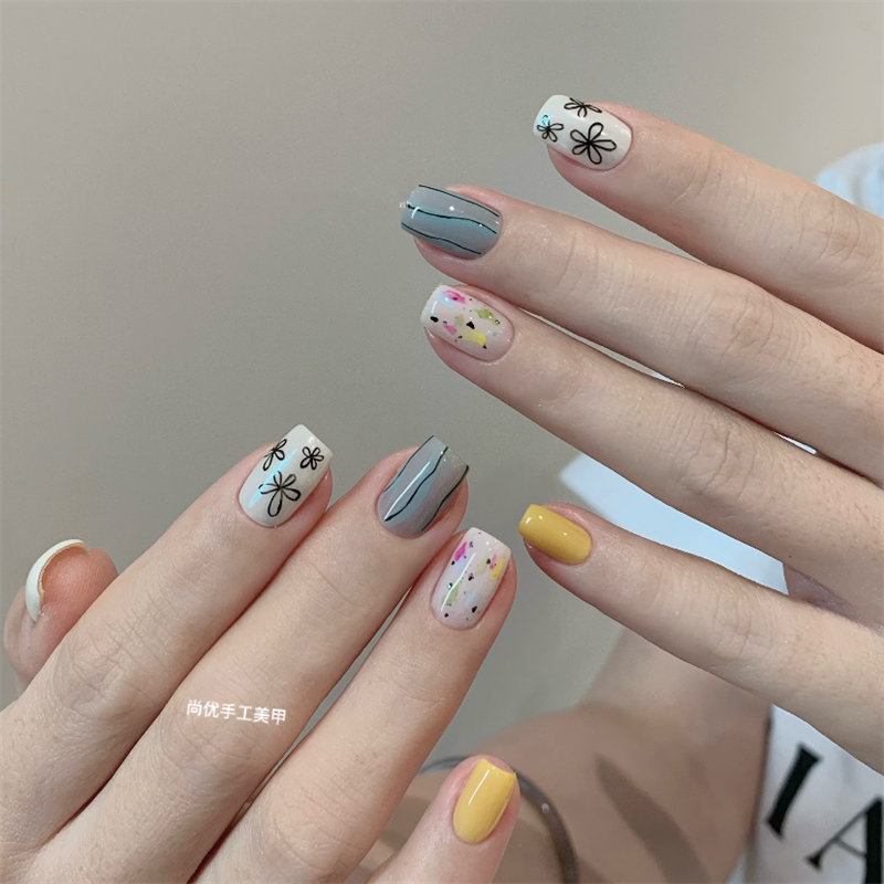 纯手工穿戴甲涂鸦猫咪成品甲片显白撞色美甲小众个性假指甲贴订制,彩妆/香水/美妆工具,穿戴甲/甲片,淘宝优惠券,粉丝福利购,淘宝优惠卷