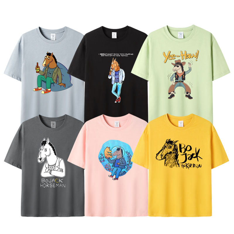 马男波杰克美剧BoJack Horseman短袖夏季新品男女同款情侣t恤潮牌怎么看?