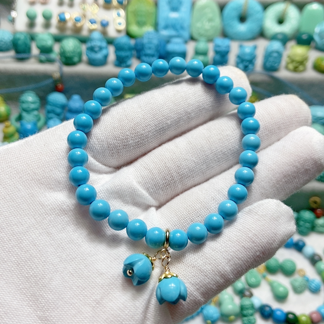 天然高瓷蓝6mm手串