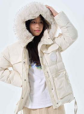 新款韩版时尚气质毛领派克棉服女冬季短款保暖加厚学院风棉衣外套