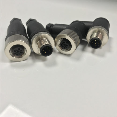 M12连接器对插式传感器接头防水接插件4芯5芯8P公母插头线PG7PG9