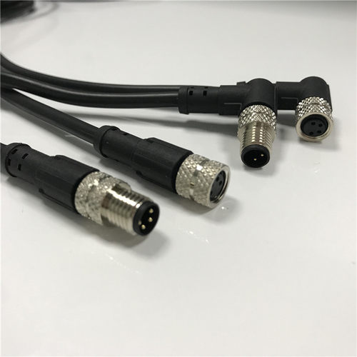 M8航空连接器防水带线公母3-6芯