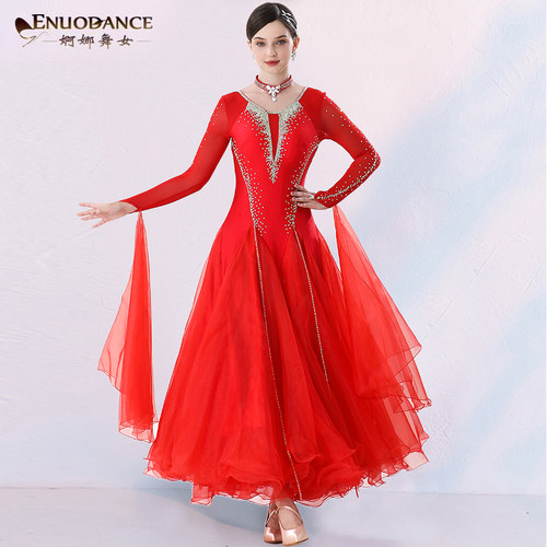 婀娜舞女摩登舞连衣裙国标演出服