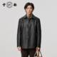 雪豹男款 真皮头层鹿皮商务休闲简约大气体制内翻领短皮衣羽绒外套