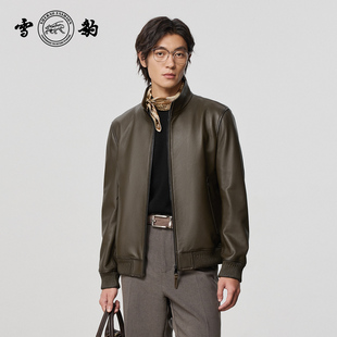 真皮皮衣雪豹立领皮夹克 25秋冬头层鹿皮潮流休闲男士 专柜同款 新品