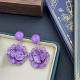 铜合金 迷雾紫玫瑰耳饰 8019