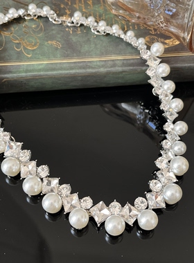 铜合金法式精致珠珠项链8365