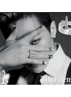 s925银韩国明星权志龙GD同款戒指